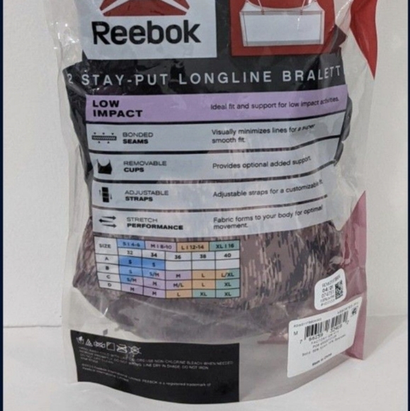 NWT 2 Reebok Bralettes(Comfortable and Stretchy Performance), Size Medium - Picture 5 of 5